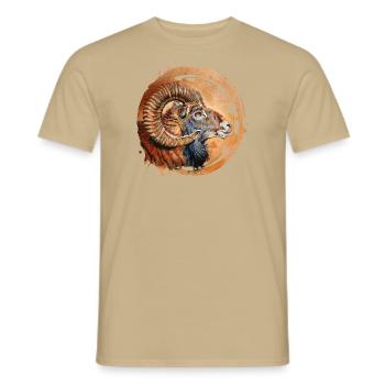 mouflon - Men's T-Shirt - sand beige - Front - AI Model Male 178 light (178cm)