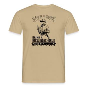 Save a horse Pfalz Rieslingschorle Pferde - Men's T-Shirt - sand beige - Front - AI Model Male 178 light (178cm)