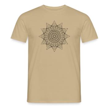 Higher Frequency - Mandala made with Love - Männer T-Shirt - Sandbeige - Vorne - AI Model Male 178 light (178cm)