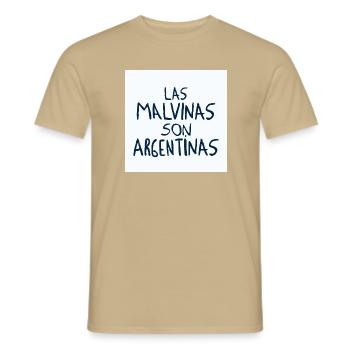 Las Malvinas son Argentinas - Männer T-Shirt - Sandbeige - Vorne - AI Model Male 178 light (178cm)
