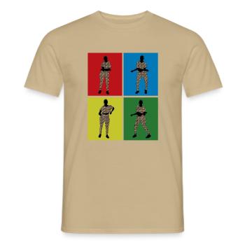 Tanzende Frau - Männer T-Shirt - Sandbeige - Vorne - AI Model Male 178 light (178cm)