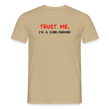 Croyez-moi, je suis un Cube-Farmer - T-shirt homme - beige sable - Devant - AI Model Male 178 light (178cm)