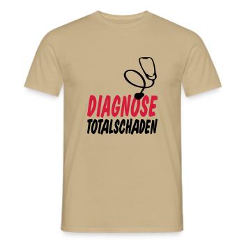 diagnose totalschaden - Männer T-Shirt - Sandbeige - Vorne - AI Model Male 178 light (178cm)