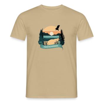 Sunset Tristachersee East Tyrol - Men's T-Shirt - sand beige - Front - AI Model Male 178 light (178cm)