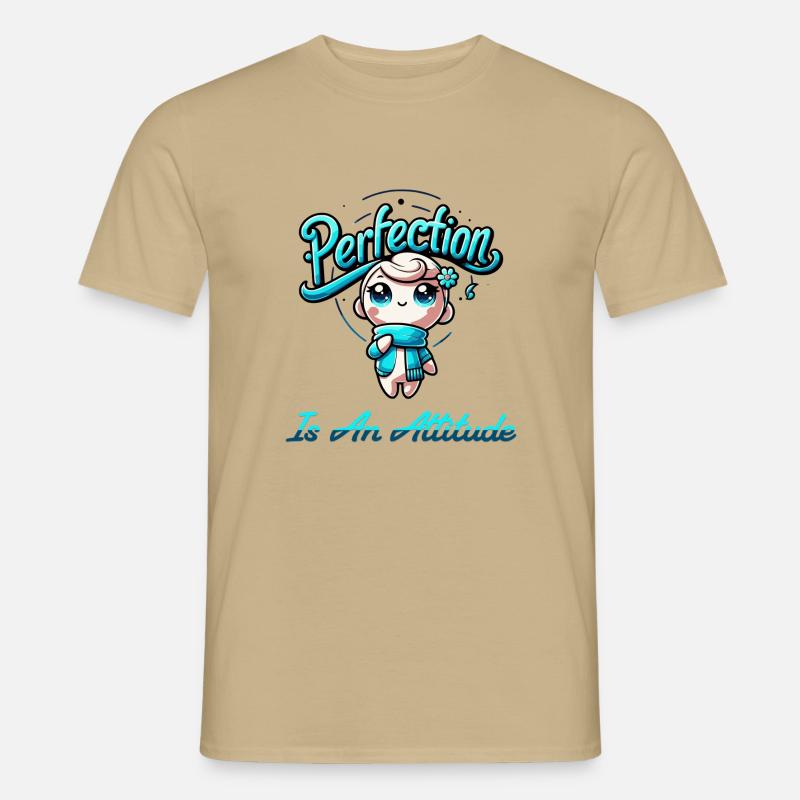"Perfektion ist eine Einstellung" - Männer T-Shirt - Sandbeige