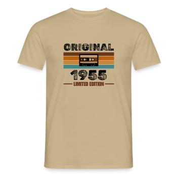 Original 1955 – Retro Kassette Limited Edition - Männer T-Shirt - Sandbeige - Vorne - AI Model Male 178 light (178cm)