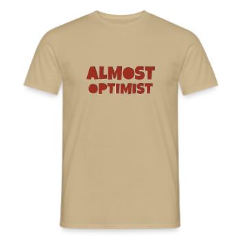 almost optimist - Männer T-Shirt - Sandbeige - Vorne - AI Model Male 178 light (178cm)
