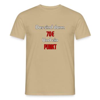 Meme That's 70€ and one point - ApriNoeScor - Men's T-Shirt - sand beige - Front - AI Model Male 178 light (178cm)