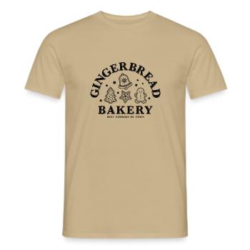 Weihnachten Gingerbread Bakery Lebkuchen Plätzchen - Männer T-Shirt - Sandbeige - Vorne - AI Model Male 178 light (178cm)