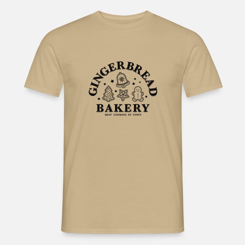 Weihnachten Gingerbread Bakery Lebkuchen Plätzchen - Männer T-Shirt - Sandbeige