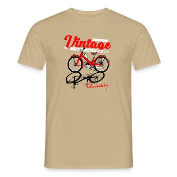Moped Mofa Quickly Old School Retro Vintage - Men's T-Shirt - sand beige - Front - AI Model Male 178 light (178cm)