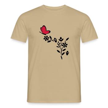 Plant Butterfly Heart - Men's T-Shirt - sand beige - Front - AI Model Male 178 light (178cm)