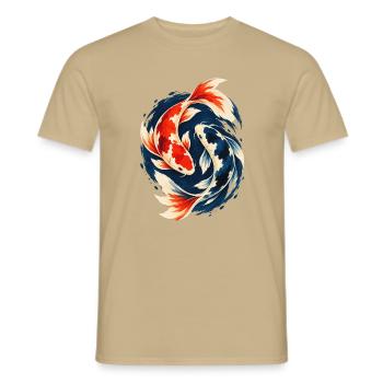 Koi Karpfen Japanischer Zierfisch - Männer T-Shirt - Sandbeige - Vorne - AI Model Male 178 light (178cm)