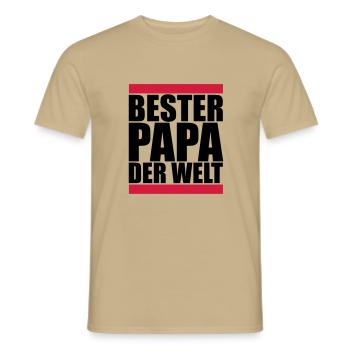 bester papa der welt - Männer T-Shirt - Sandbeige - Vorne - AI Model Male 178 light (178cm)