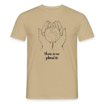 There is no planet b - Männer T-Shirt - Sandbeige - Vorne - AI Model Male 178 light (178cm)