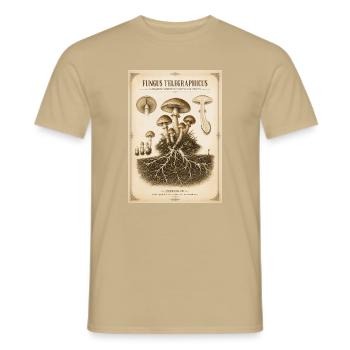 Fungus Telegraphicus – Viktorianische Pilzstudie - Männer T-Shirt - Sandbeige - Vorne - AI Model Male 178 light (178cm)