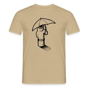 Nanowe avec parapluie - T-shirt homme - beige sable - Devant - AI Model Male 178 light (178cm)