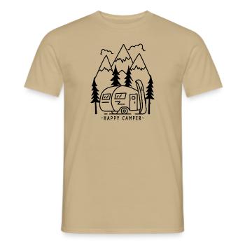 Camping Camper - Männer T-Shirt - Sandbeige - Vorne - AI Model Male 178 light (178cm)