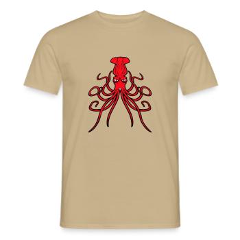 Pieuvre, pieuvre, pieuvre, céphalopode, mauvais œil - T-shirt homme - beige sable - Devant - AI Model Male 178 light (178cm)