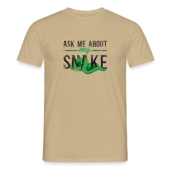 Snake Serpent Vintage Me poser des questions sur - T-shirt homme - beige sable - Devant - AI Model Male 178 light (178cm)