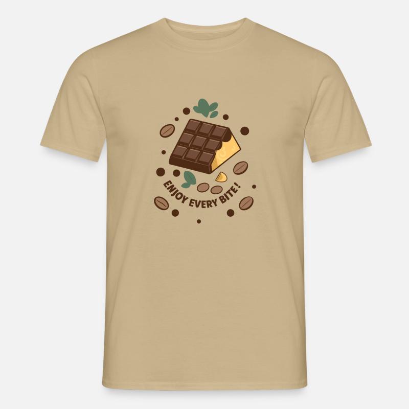 TAFELN SCHOKOLADE - Männer T-Shirt - Sandbeige