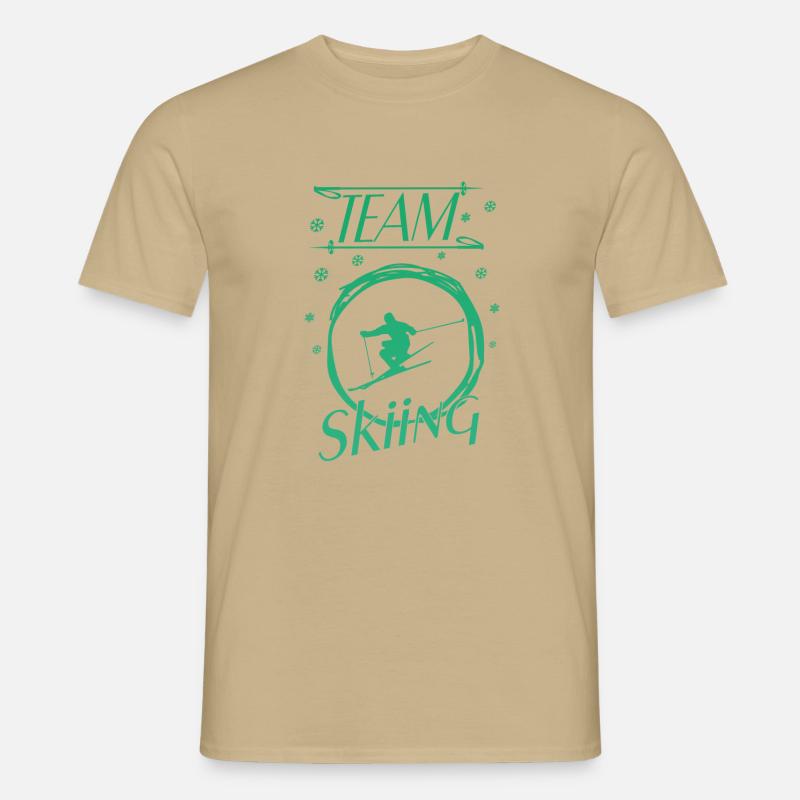 Skiing - Männer T-Shirt - Sandbeige