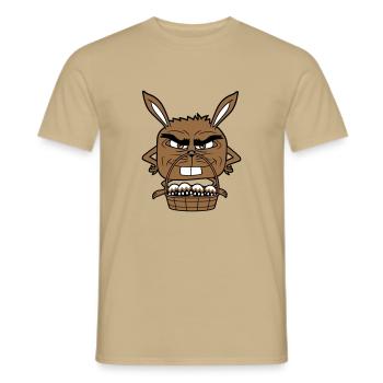 Easter Bunny Eggs Basket Evil Eye Smile - Men's T-Shirt - sand beige - Front - AI Model Male 178 light (178cm)