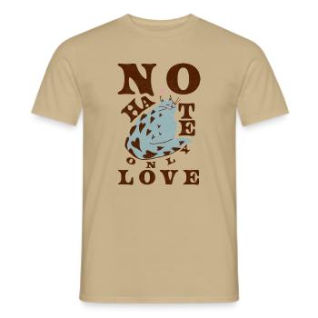 KEIN HASS, NUR LIEBE - Männer T-Shirt - Sandbeige - Vorne - AI Model Male 178 light (178cm)