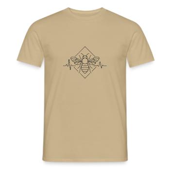 Buzzing Pulse - Puls der Biene - Männer T-Shirt - Sandbeige - Vorne - AI Model Male 178 light (178cm)