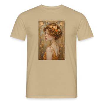 Beauté éternelle – huile sur toile - T-shirt homme - beige sable - Devant - AI Model Male 178 light (178cm)
