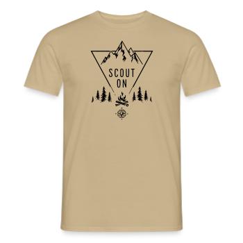 Scout On - T-shirt homme - beige sable - Devant - AI Model Male 178 light (178cm)