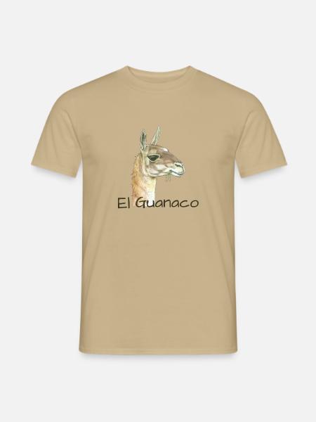 El Guanaco - Männer T-Shirt - Sandbeige