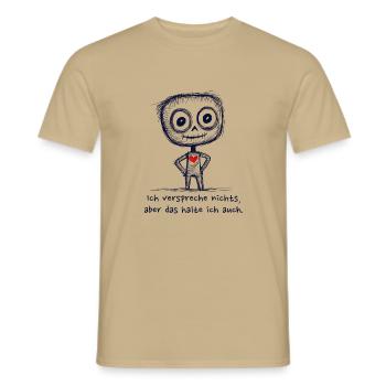 Ich verspreche nichts, aber das halte ich auch. - Männer T-Shirt - Sandbeige - Vorne - AI Model Male 178 light (178cm)