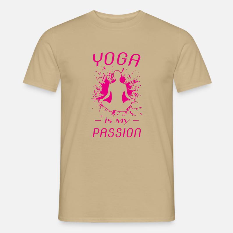 Yoga is my passion - Männer T-Shirt - Sandbeige