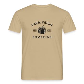 Pumpkins Kürbisse Farm Fresh Pumpkins - Männer T-Shirt - Sandbeige - Vorne - AI Model Male 178 light (178cm)