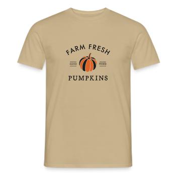 Pumpkins Kürbisse Farm Fresh Pumpkins - Männer T-Shirt - Sandbeige - Vorne - AI Model Male 178 light (178cm)