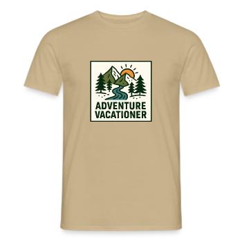 Adventure Vacationer Adventure Vacation Backpacking - Men's T-Shirt - sand beige - Front - AI Model Male 178 light (178cm)