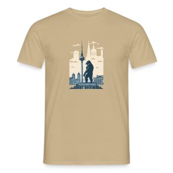 Kong in Berlin - Männer T-Shirt - Sandbeige - Vorne - AI Model Male 178 light (178cm)