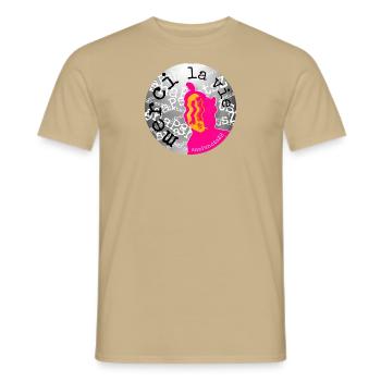 Merci la vie - Männer T-Shirt - Sandbeige - Vorne - AI Model Male 178 light (178cm)