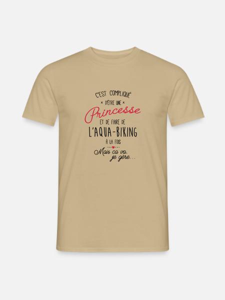 princesse et Aqua-Biking - T-shirt homme - beige sable