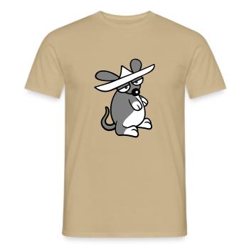 Maus großer Hut Sombrero Traurig Müde Gelangweilt - Männer T-Shirt - Sandbeige - Vorne - AI Model Male 178 light (178cm)