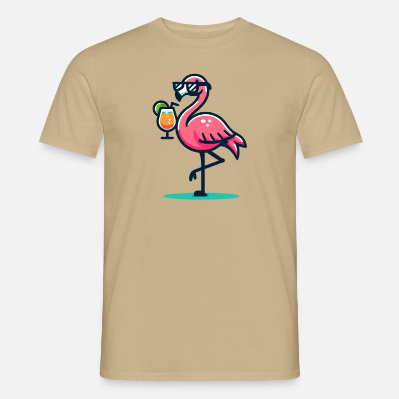 Flamingo - Männer T-Shirt - Sandbeige