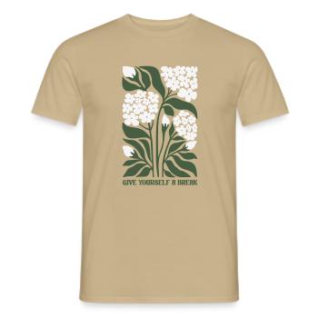 Flowers and tranquility - Men's T-Shirt - sand beige - Front - AI Model Male 178 light (178cm)
