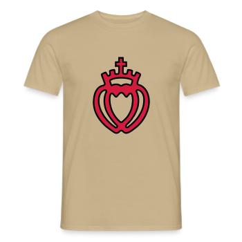 coeur vendeen coeur croix couronne fidélité couple - T-shirt homme - beige sable - Devant - AI Model Male 178 light (178cm)