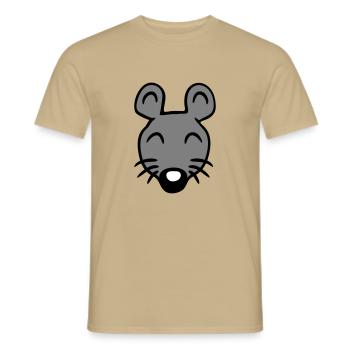 Mouse Mouse Cute Little Rat Rodent Friendly - Men's T-Shirt - sand beige - Front - AI Model Male 178 light (178cm)