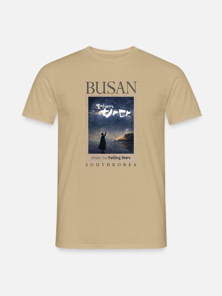 Busan Korea – Koreanische Kalligrafie - Männer T-Shirt - Sandbeige