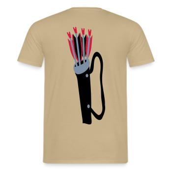Archery quiver and arrows design by Patjila - Men's T-Shirt - sand beige - Back - AI Model Male 178 light (178cm)