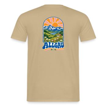 Allgäu Retro Alpine Nature - Männer T-Shirt - Sandbeige - Hinten - AI Model Male 178 light (178cm)
