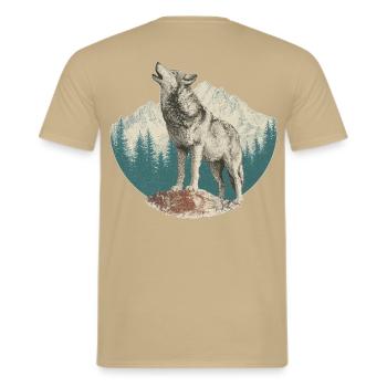 Loup - T-shirt homme - beige sable - Dos - AI Model Male 178 light (178cm)