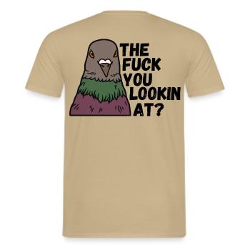 Taubenliebhaber Taubenfan Spruch Geschenkidee - Männer T-Shirt - Sandbeige - Hinten - AI Model Male 178 light (178cm)